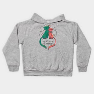 My Cats Are My Valentine Kids Hoodie